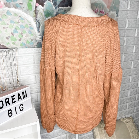 Pink Lily NEW Orange Textured Knit Sweater - Picture 4 of 4